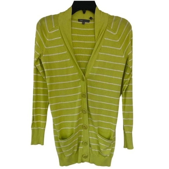 Vince., Stripe Cardigan, Button, V-neck - Picture 2 of 8